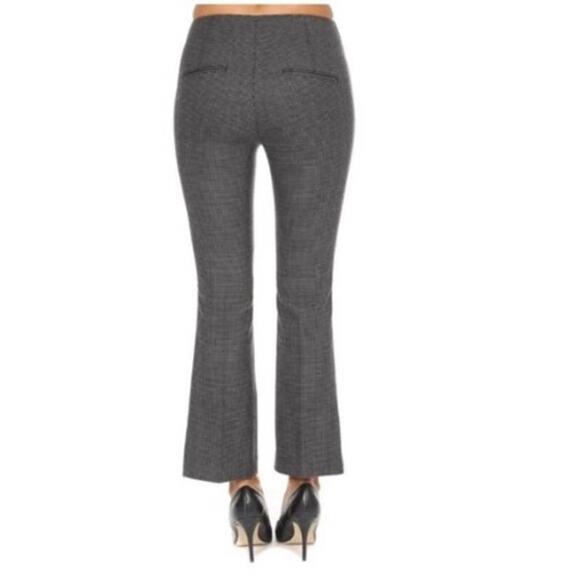 Helmut Lang Womens Size 0 Pants Crop Flare Melange Gray Houndstooth Wool Blend - Picture 6 of 7